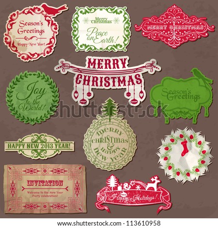 Logo Design  on Christmas Calligraphic Design Elements And Vintage Frames   In Vector