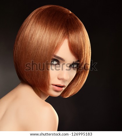 stock photo red hair beautiful woman with short hair high quality image 126995183