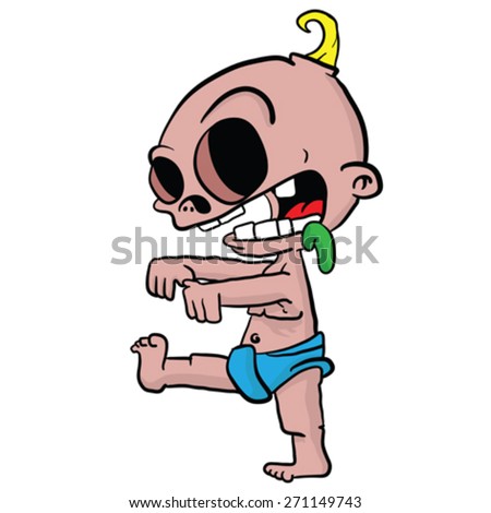 Zombie Baby Cartoon Illustration Isolated On Stock Illustration