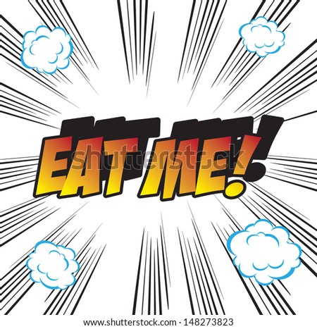 pop art background office stamp with the word EAT ME! - stock photo