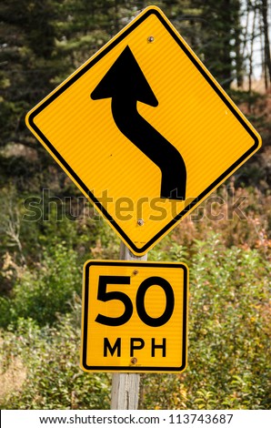 Road Sign 20 Mph Curve Ahead Stock Photo 3258331 - Shutterstock