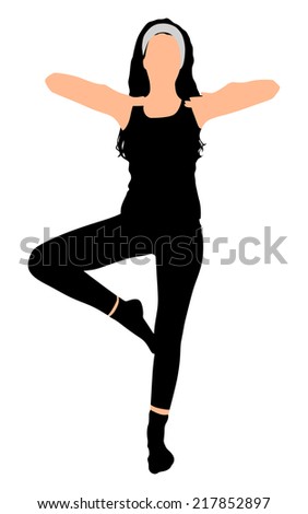Clip Art Illustration Silhouette Happy Woman Stock Illustration