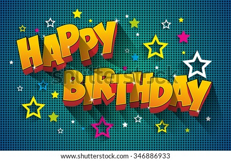 Happy Birthday Greeting Card On Background Stock Vector 346011017 