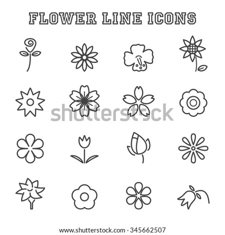 Flower Icons Pattern White Background Stock Vector 150937415 - Shutterstock