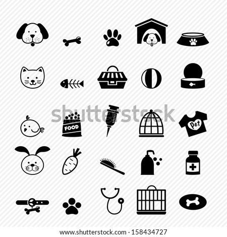 Dog Icons Stock Vector 124106098 - Shutterstock