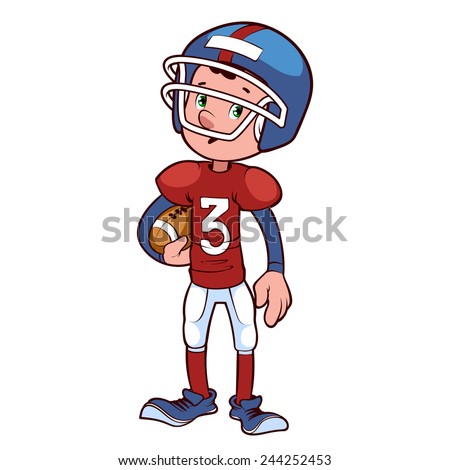 Cute Boy Girl Football Players Cartoon Stock Vector 198285224