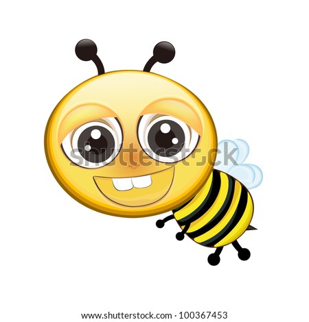 Vector Illustration Cartoon Bee Stock Vector 203753248 - Shutterstock