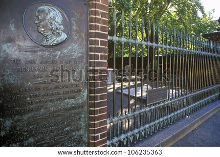 FEBRUARY 2005 - Benjamin Franklin gravesite, Philadelphia, PA - stock 