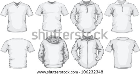 Logo Design Clothing on Vector Set Of Men S Shirts Template In White  Front And Back Design