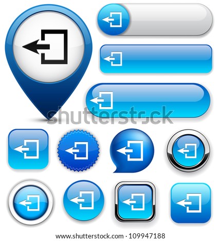 Blue Exit Icon