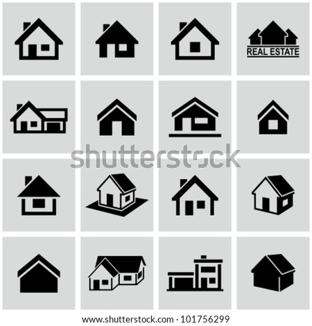 Software  House Design on Vector Download    Houses Icons Set  Real Estate       Free Vector