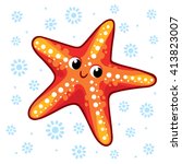 Abstract Cartoon Characters Vector 01 Starfish Gambar Bintang