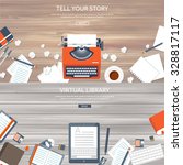 stock-vector-workplace-with-typewriter-flat-design-writing-a-blog-blogging-storytelling-technique-copywriting-328817117.jpg