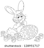  - stock-vector-easter-bunny-painting-a-big-easter-egg-to-the-holiday-black-and-white-outline-illustration-for-a-128951717