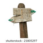 old wooden empty footpath sign...