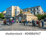 Small photo of ATHENS, GREECE, DECEMBER 10, 2015: The Church of Saint Mary Pantanassa, located on Monastiraki square is a popular gathering place for Young greeks at any time of day.