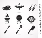 barbecue icon set. vector...