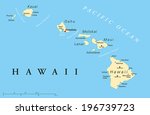 hawaii islands political map...