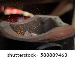 Small photo of stove Charcoal has a crackling fire