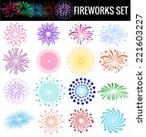 colorful fireworks on white...