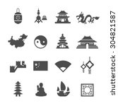 china icons set vector