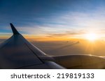 sunset over the wing tip