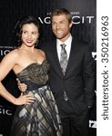 Small photo of Katrina Law and Liam McIntyre at the Los Angeles Premiere of Starz Series "Magic City" held at the DGA Theater, California, United States on March 20, 2012.