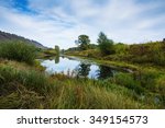 pond in the countryside in...