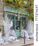 Small photo of Paris, France-September 27, 2016 : The old traditional French cafe Au vieux Paris d'Arcole decorated for Christmas located in a touristy area, near Notre Dame cathedral, on Cite island.