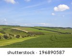 summer farmland landscape with...