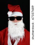 stock photo man in santa suit wearing dark sun glasses 67337689