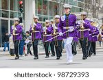 Small photo of SAN FRANCISCO, CA - MARCH 17: A brass band marching during the St. Patric's Day Parade, March 17, 2012 in San Francisco, CA