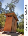 Small photo of A fair dinkum outback Australian dunny in a forest reserve. A dunny is a toilet for those who don't know.