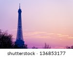 silhouette of eiffel tower in...