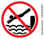 no diving and jumping sign