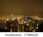 hongkong by night as seen from...