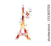 colorful vector eiffel tower...