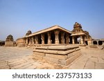 Small photo of Travel shot of Historic ruins in Hampi, India