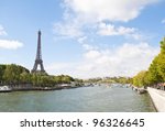 the seine river passing by the...