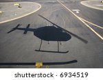 aerial of helicopter shadow on...