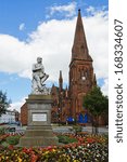 Small photo of Robert Burns Statue outside Greyfriars Church near Dumfries Town Centre in Dumfries and Galloway on the Scottish Borders.