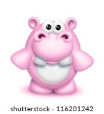 Cartoon Pink Hippo