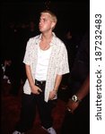 Small photo of Eminem, grabbing his crotch, at MTV Music Awards, NY 9/9/99