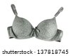 Isolated grey push-up bra - stock photo