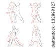 Dance Pairs - Hand Drawing Sketch Stock Vector Illustration 53304355