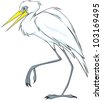 cartoon egret