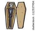 cartoon open coffin