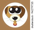 Cartoon Cute Puppy (dog) With Big Eyes, Vector - 94862911 : Shutterstock