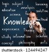 business man writing knowledge concept - stock photo