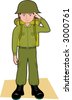 Cartoon Saluting Soldier